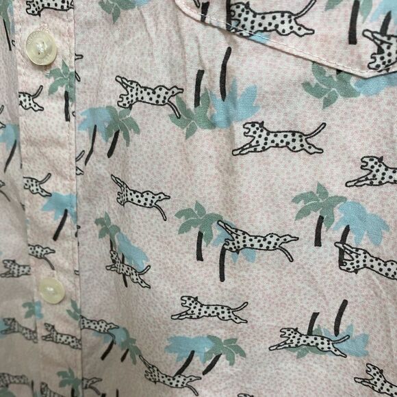 Original Penguin Animal Jungle Button Up Shirt Men's Size L Pink Preppy Summer - Picture 9 of 16